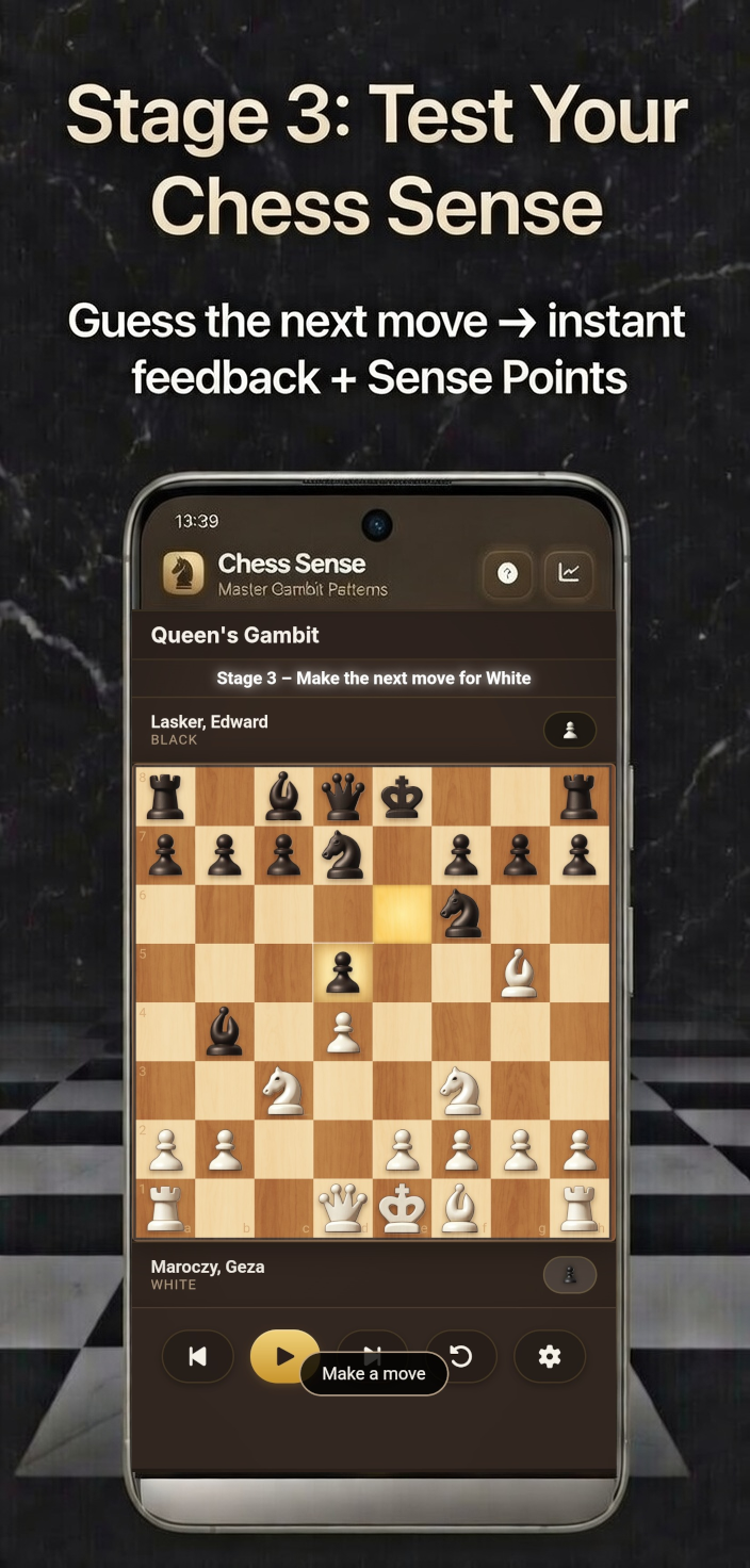 Chess Sense quiz - Test your chess sense and get Sense Points, chess lessons
